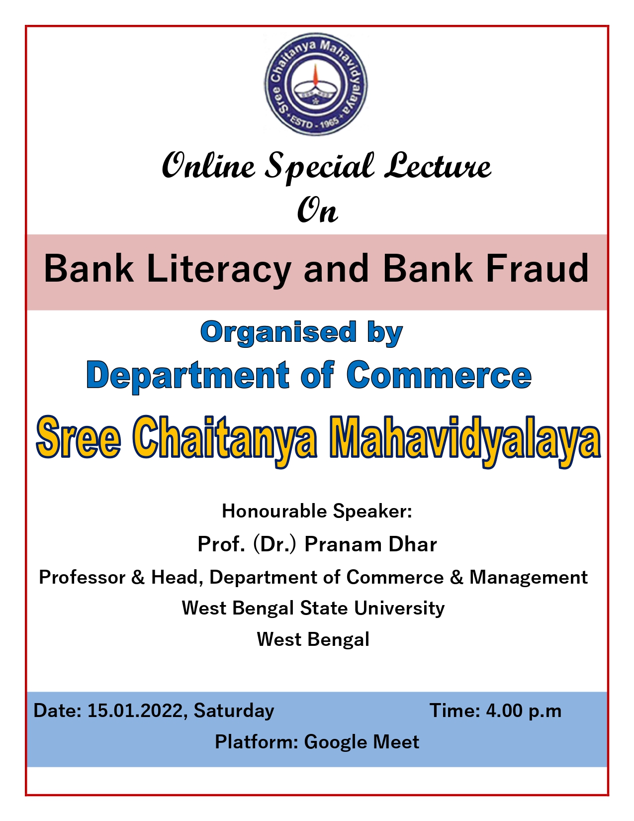 Online Special Lecture On 